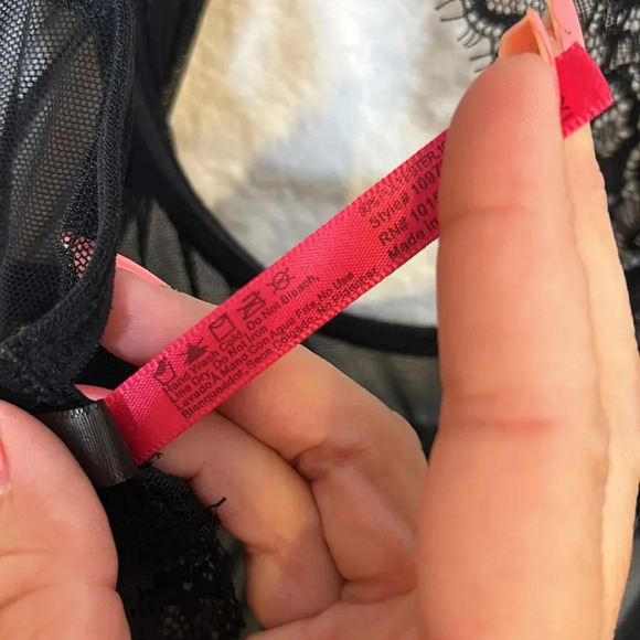 Sexy 2 Piece Babydoll Set / Lace & Mesh Open Cups Off The Shoulder Detail 1X/2X - Picture 8 of 10